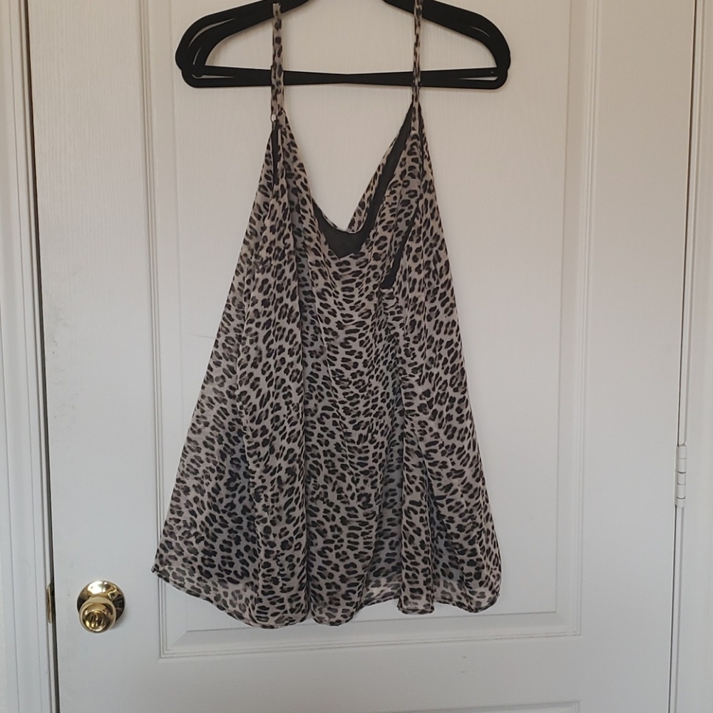 Leopard double layer cami